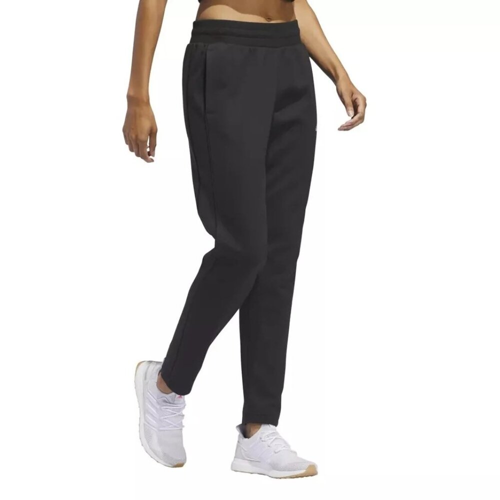 New Adidas Women S Relaxed Fit Tapered Legs Fleece Lined Active Pants Athleisure